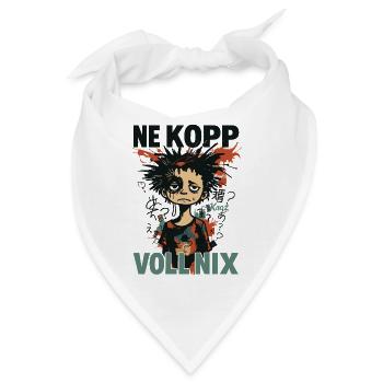 NE KOPP VOLL NIX – Durch und trotzdem da - Bandana - Weiß - Vorne