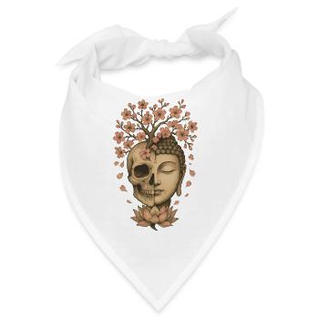 Leben Tod Buddha Blüte Symbolische Kunst - Bandana - Weiß - Vorne