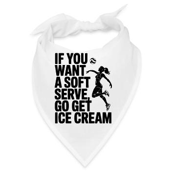 Soft-Serve? Dann ab zum Eis – Volleyball - Bandana - Weiß - Vorne