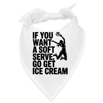 Soft-Serve? Dann ab zum Eis – Volleyball - Bandana - Weiß - Vorne