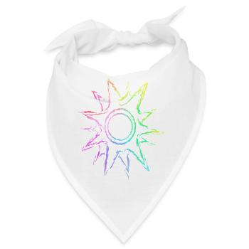 Sonne bunter Farbverlauf - Bandana - Weiß - Vorne