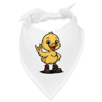 Rockige Baby-Ente mit Boots - Bandana - Weiß - Vorne