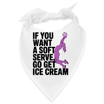 Soft-Serve? Dann ab zum Eis – Volleyball - Bandana - Weiß - Vorne