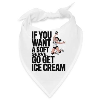 Soft-Serve? Dann ab zum Eis – Volleyball - Bandana - Weiß - Vorne