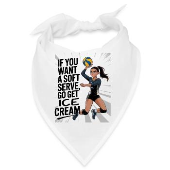 Soft-Serve? Dann ab zum Eis – Volleyball - Bandana - Weiß - Vorne