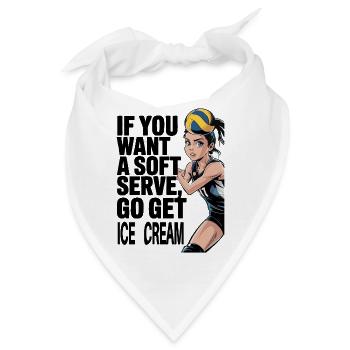 Soft-Serve? Dann ab zum Eis – Volleyball - Bandana - Weiß - Vorne