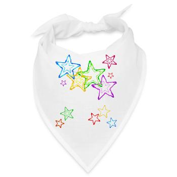 bunte Sterne - Bandana - Weiß - Vorne