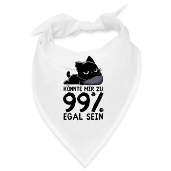 99 % Egal – Chillende Katze Null Interesse - Bandana - Weiß - Vorne