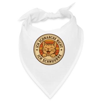 Ich schnarche nicht ich schnurre - Vintage Katze - Bandana - Weiß - Vorne