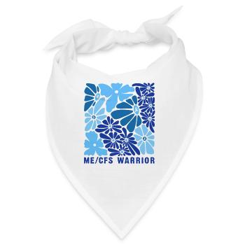 ME CFS Warrior Blumenmuster - Bandana - Weiß - Vorne