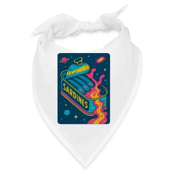 Kosmische Sardinen Retro Kunst - Bandana - Weiß - Vorne