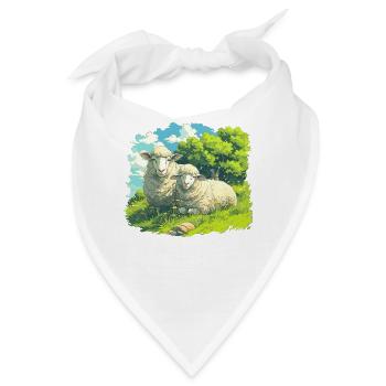 Schafe Schaf - Bandana - Weiß - Vorne