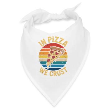 In Pizza We Crust – Lustig Pizza Liebhaber - Bandana - Weiß - Vorne