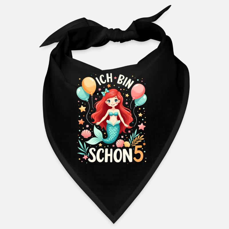 Ich bin schon 5 Meerjungfrau Geburtstag Mädchen Bandana