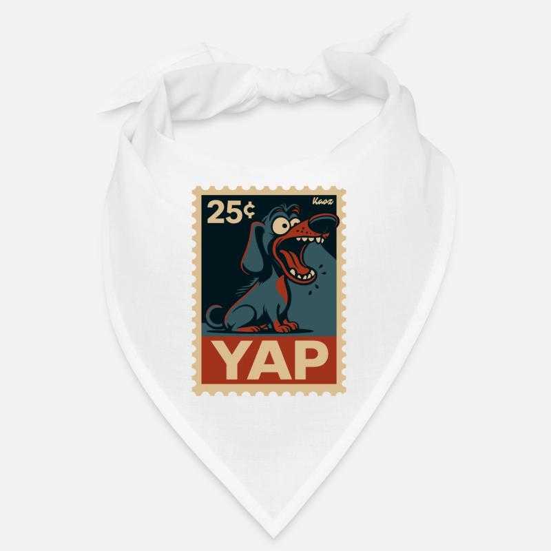 Comic Dachshund on Postage Stamp with Yap Bandana