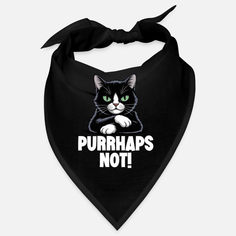 Lustige böse schwarze Katze schnurrt nicht Bandana