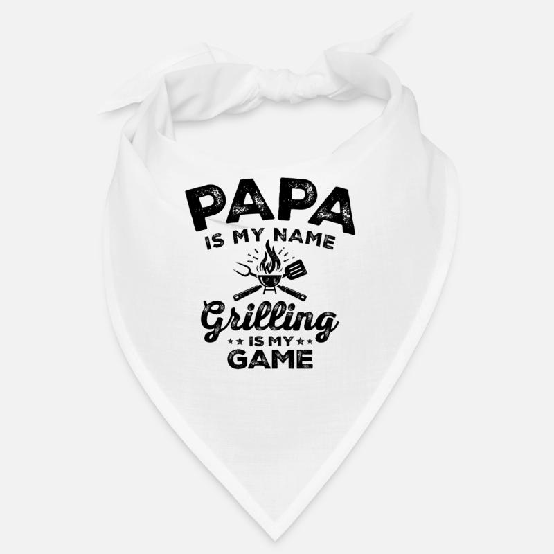 Papa Is My Name Grilling Is My Game Funny BBQ Dad Bandana