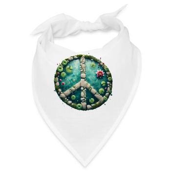 Zen-Friedensteich-Kunst - Bandana - Weiß - Vorne