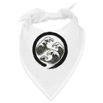 Zen-Wellen Enso-Kreis-Symbol - Bandana - Weiß - Vorne