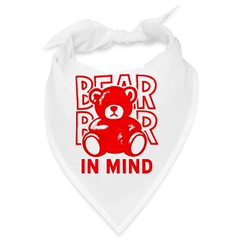 Bear in Mind – Roter Teddy Bär Shirt Statement Red - Bandana - Weiß - Vorne