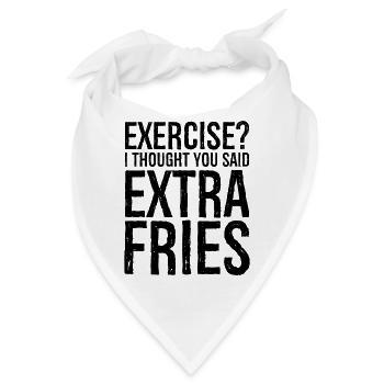 Übung, ich dachte, du hättest extra Pommes gesagt - Bandana - Weiß - Vorne
