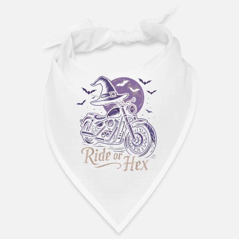 Witch ride on motorcycle at full moon Bandana