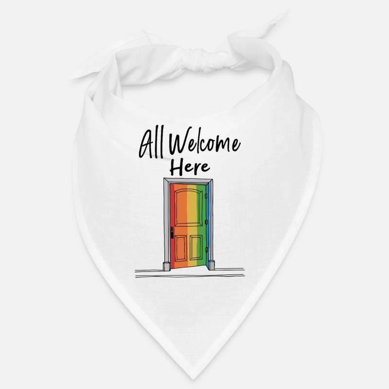 All Welcome Here Regenbogen Willkommen Bandana