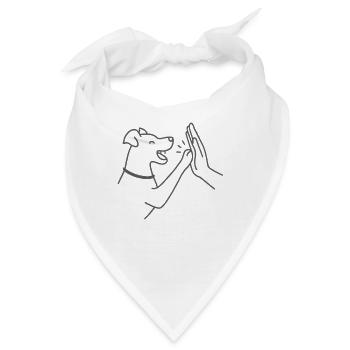Hund High Five – Minimalistisch & süß - Bandana - Weiß - Vorne