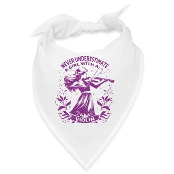 Mädchen mit Geige Inspirierendes Design - Bandana - Weiß - Vorne