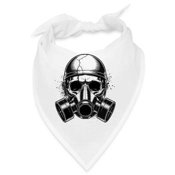 Gas Mask Skull – Schädel mit Gasmaske - Bandana - Weiß - Vorne