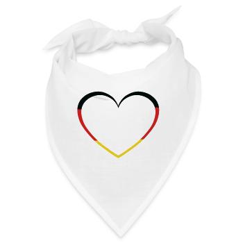 Deutsch Deutschland Herz Herzen Länder Land - Bandana - Weiß - Vorne