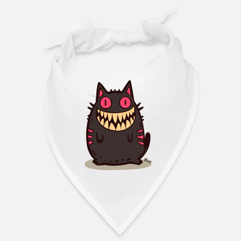 Grinning Black Monster Cat Bandana