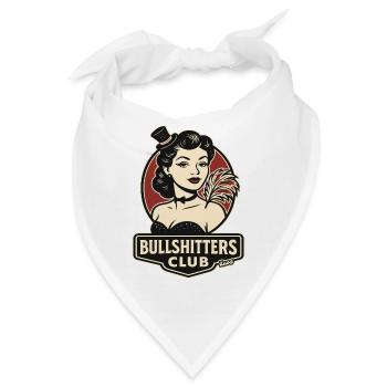 Retro-Dame mit Feder und Zylinder - Bandana - Weiß - Vorne