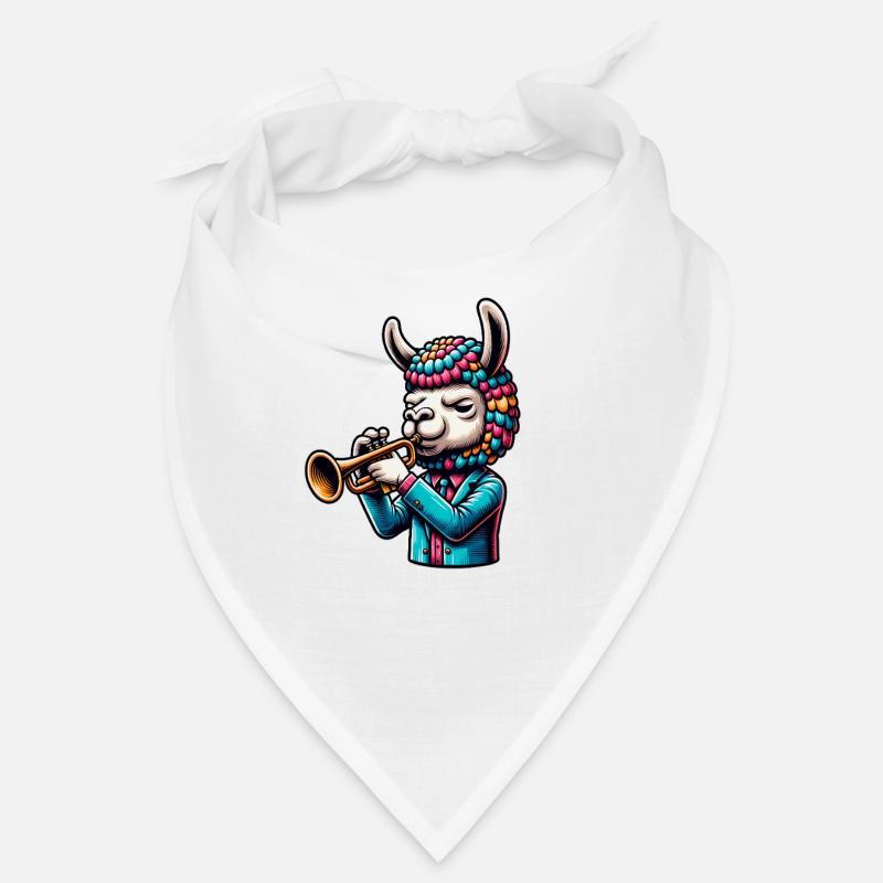 Lama trompette avec chapeau coloré Bandana