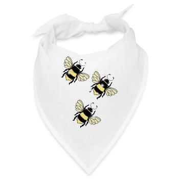 Bienen Insekten Biene - Bandana - Weiß - Vorne