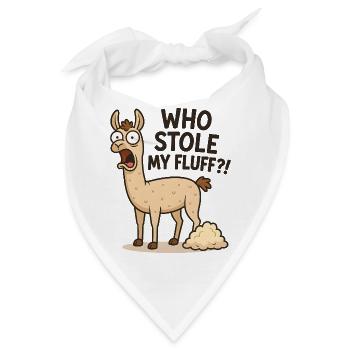 Humorvolles Lama mit Flusen - Bandana - Weiß - Vorne