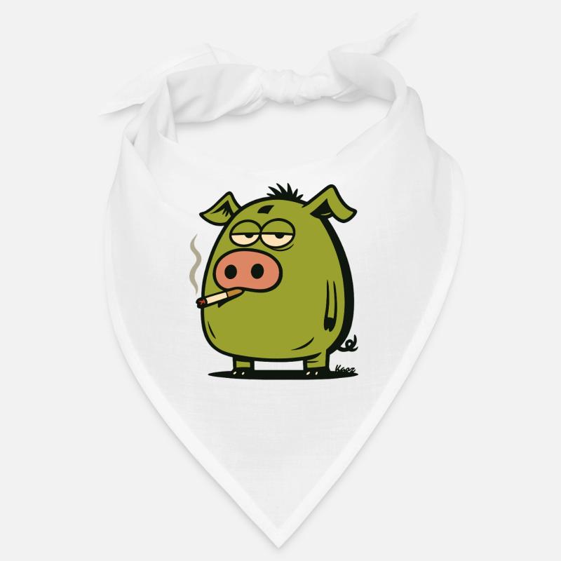 Cochon de bande dessinée verte Bandana