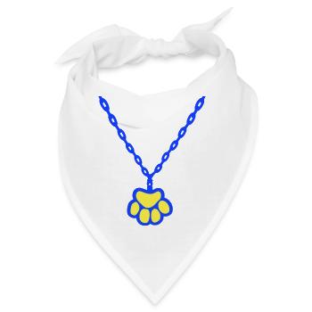 Katze Pfote Hund Tier Halskette Halsband Schmuck - Bandana - Weiß - Vorne