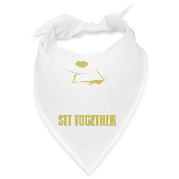 Funny Dog Sit Together Vibe Playful Pet Owner - Bandana - Weiß - Vorne
