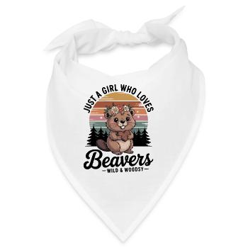 Just a girl who loves beavers - Bandana - Weiß - Vorne