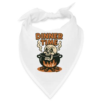 Wütender Totenkopf im Kochtopf zum Abendessen - Bandana - Weiß - Vorne