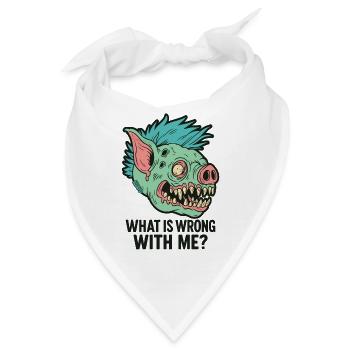 Punk Schweine Monster Kopf mit Spruch - Bandana - Weiß - Vorne