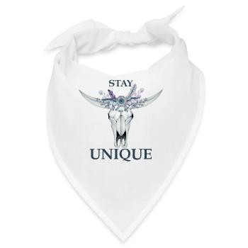 Einzigartig bleiben Boho Bull Skull Floral Stay - Bandana - Weiß - Vorne