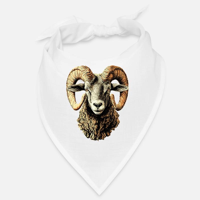 Widder Mufflon Aries Wilde Schafe Männliches Schaf Bandana