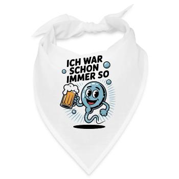 Lustiger Spruch Spermium mit Bierglas - Bandana - Weiß - Vorne
