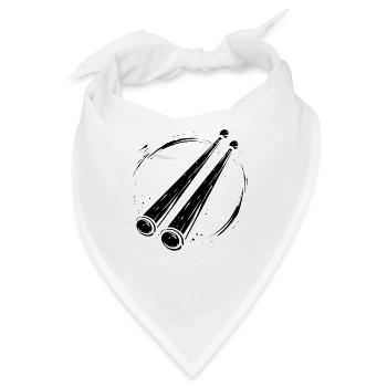 Drumsticks Zeichnung - Bandana - Weiß - Vorne
