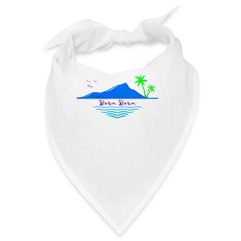 Bora Bora Palmen Insel Meer Traumstrand Souvenir - Bandana - Weiß - Vorne