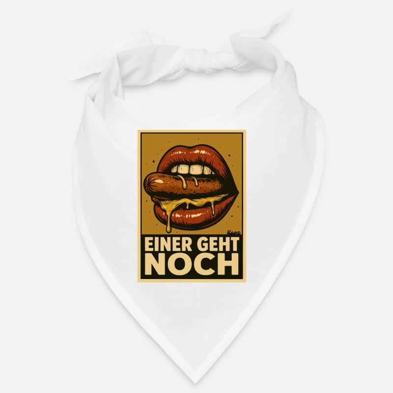 Wurst mit Soße und Spruch „Einer geht noch" - Bandana - Weiß
