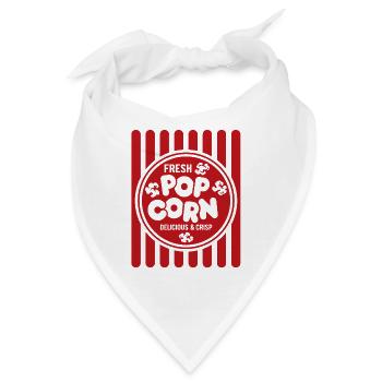 Frisches Popcorn - knusprig & lecker - Geschenk - Bandana - Weiß - Vorne