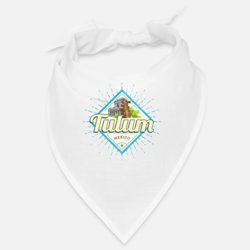 Tulum Mexiko Maya Castillo Yucatan Souvenir - Bandana - Weiß